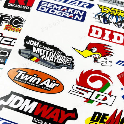 Motorcycle Stickers - Sponsor Logo Helmet Tank Decals - Bascora
