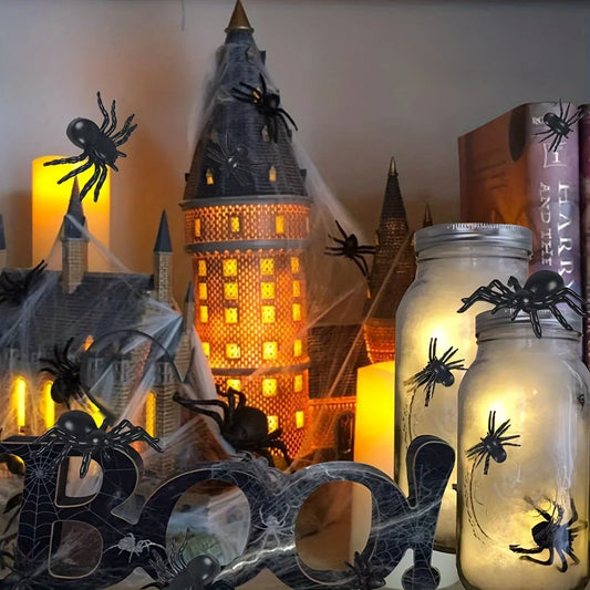 Realistic Plastic Spider Prank Props - Halloween Decorations