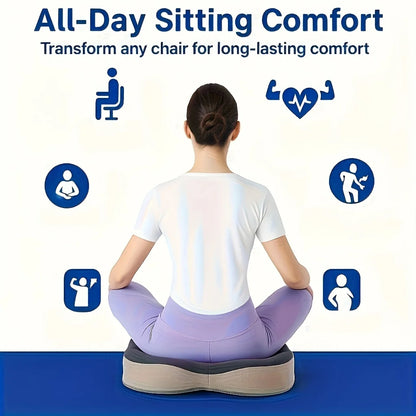 Memory Foam Seat Cushion - 3D Ergonomic Support for Car & Office - Bascora