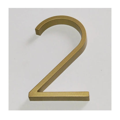 5 Inch Golden Floating Modern House Numbers - Premium Gold Address Signs - Bascora