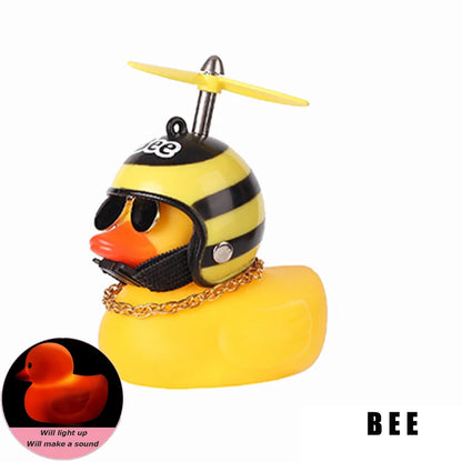 Rubber Yellow Duck Bike Bell with Lights - Kids Cute Horn - Bascora