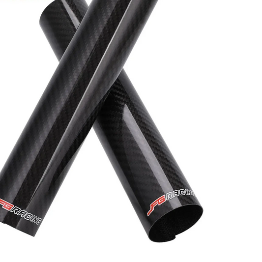 Black carbon fiber tubes with JBRACING logo on a white background, featuring the SX Racing brand.