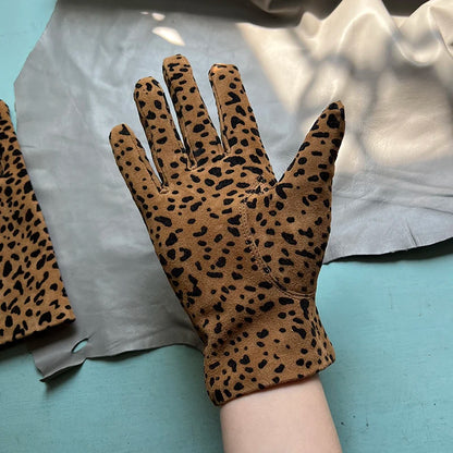 Guantes elegantes de piel de cordero con forro fino para mujer - Piel de oveja auténtica