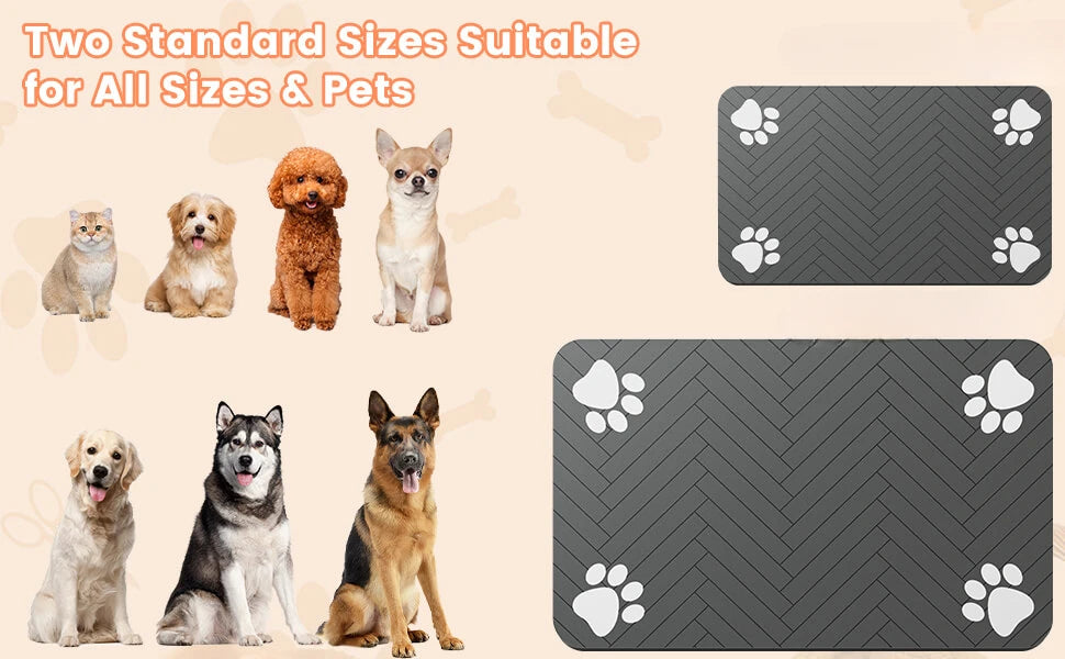 Tapis d'alimentation pour animaux de compagnie - Set de table absorbant et imperméable pour gamelles de nourriture et d'eau