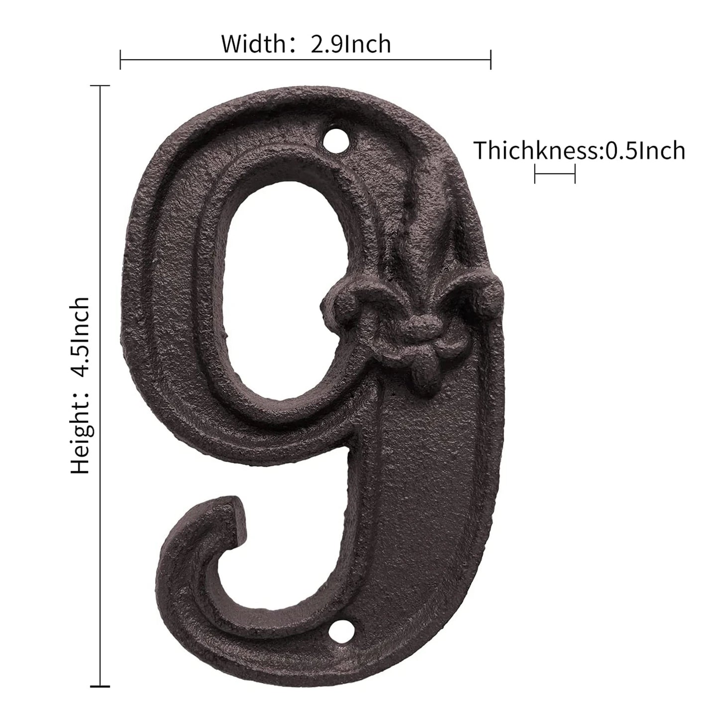 Cast Iron House Numbers - Antique Metal Address Plaque
