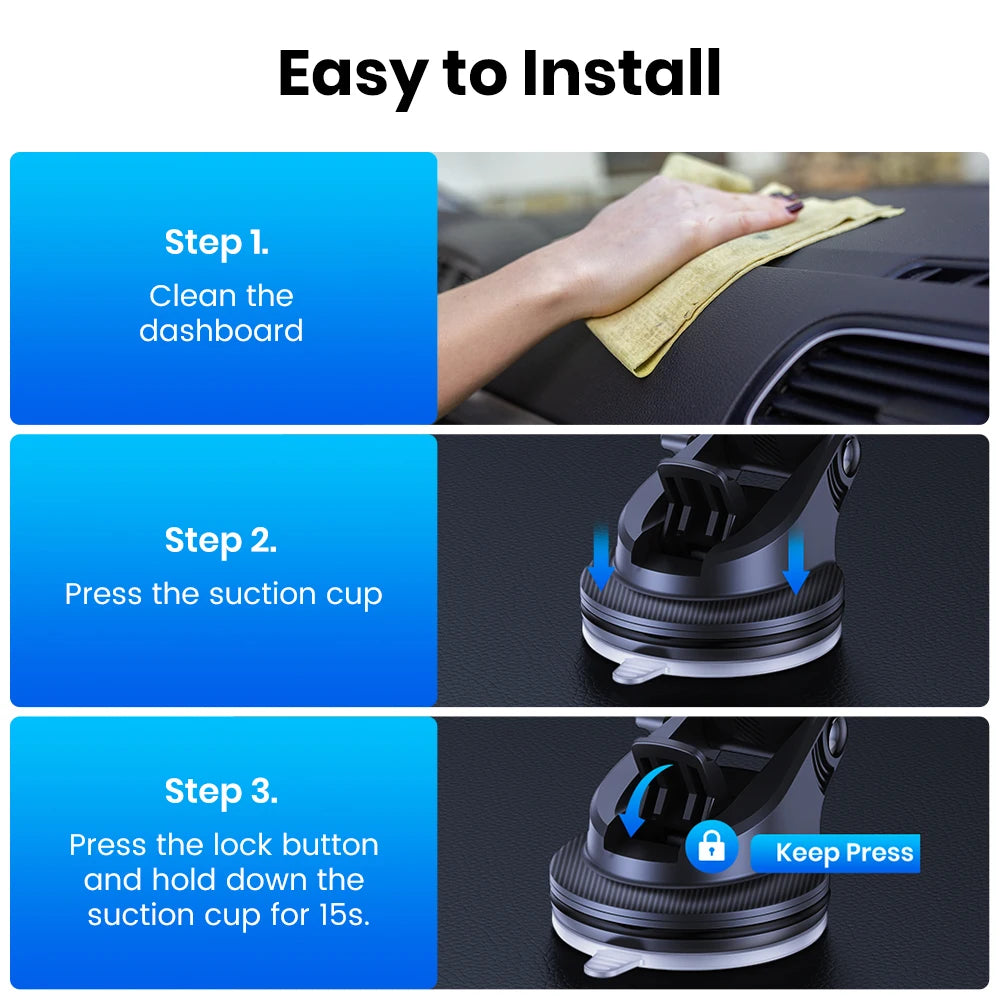 Mag-Safe Car Phone Holder | Magnetic Phone Car Mount for Windshield and Dashboard