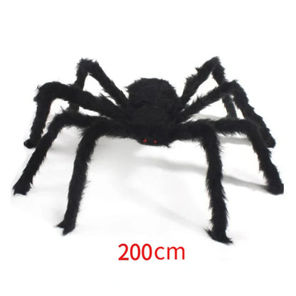 Extra Large Plush Black Spider - Halloween Decoration - Bascora