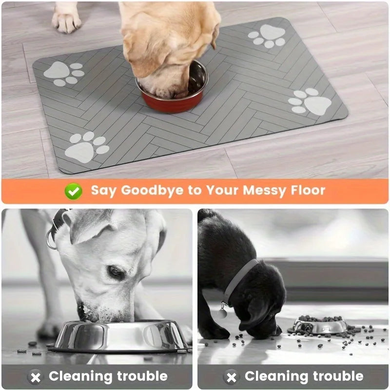 Diatomaceous Earth Pet Feeding Mat - Fast-Drying Splash-Proof