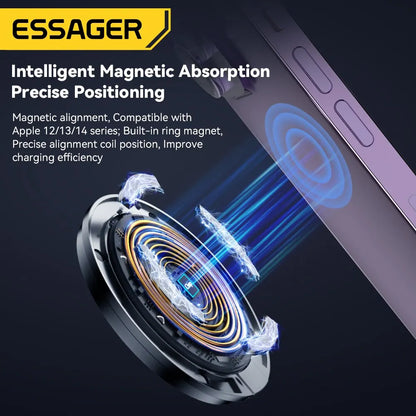 Essager 15W Magnetic Wireless Charger - Fast Charging for iPhone - Bascora