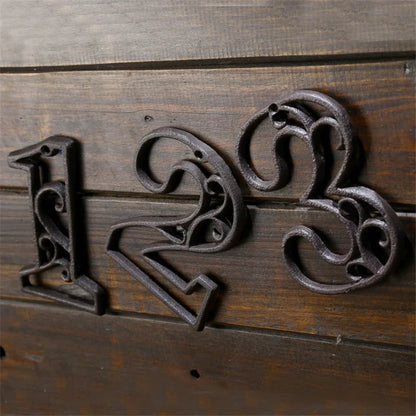 American Style Industrial Cast Iron House Numbers - Customized Address Signs - Bascora
