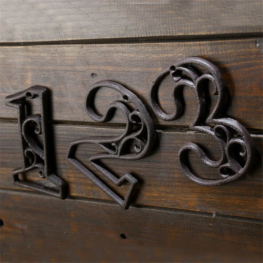 American Style Industrial Cast Iron House Numbers - Customized Address Signs