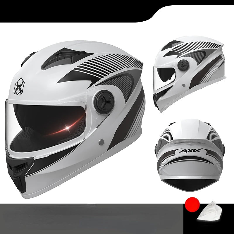 Casco integral de moto de competición con doble visera