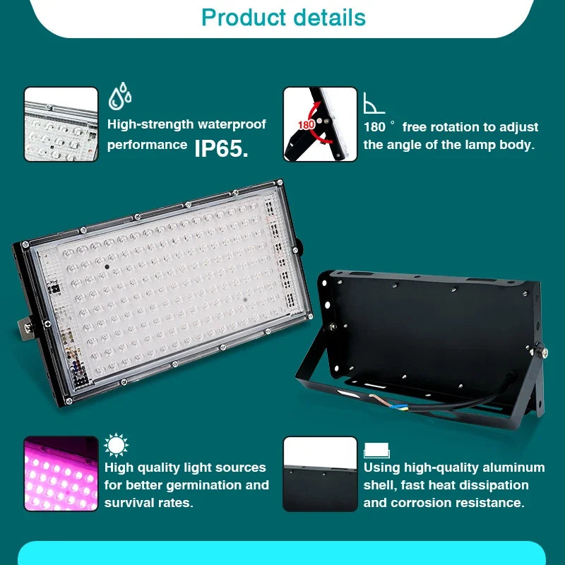 LED Grow Light Floodlight - 220V Indoor Culture Lamp 50W/100W