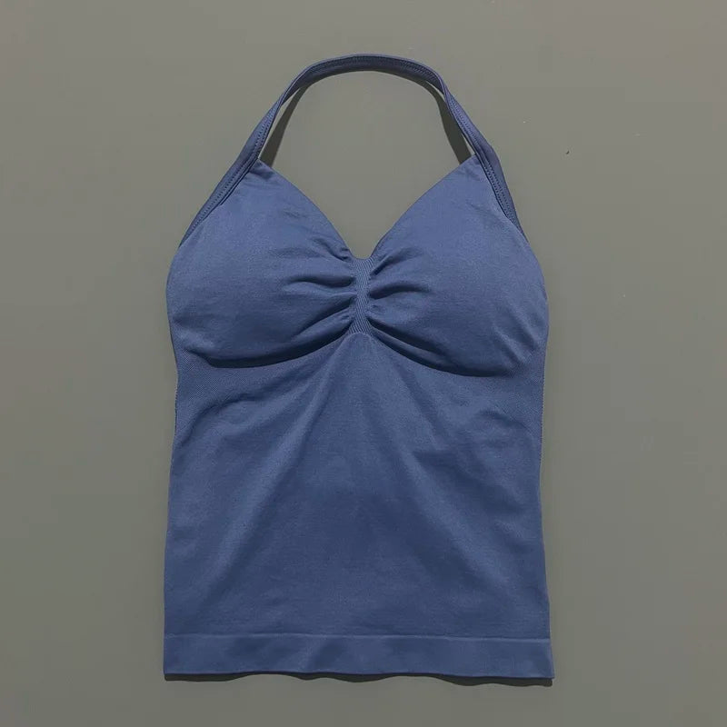 Impact Longline Strappy Sports Bra - Open Back Yoga Tank Top