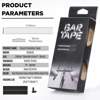 Road Bike Handlebar Tape - EVA Sponge Breathable Bar Wrap - Bascora