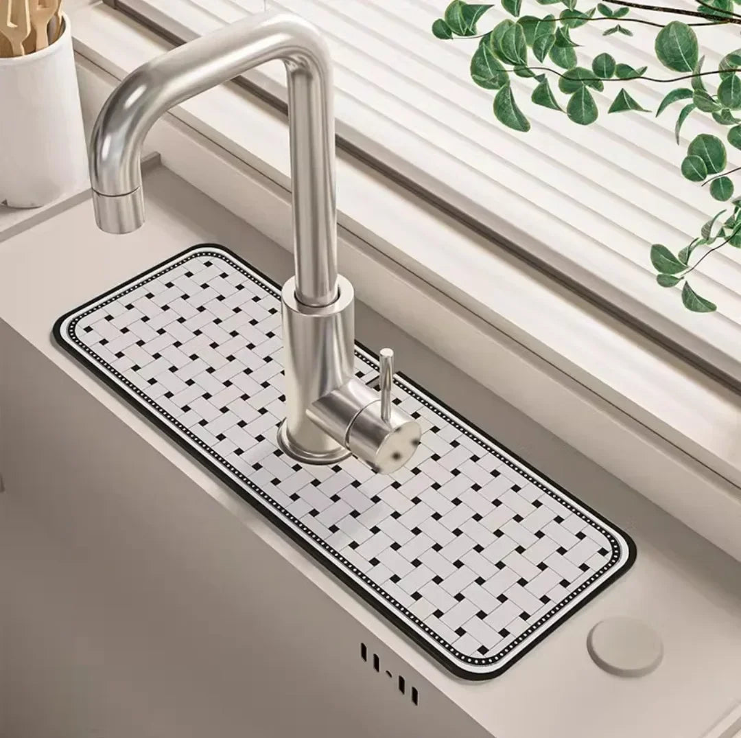 Sink Faucet Mat - Quick-Dry Absorbent Kitchen Drain Mat
