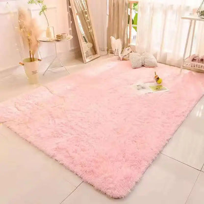 Tie-Dye Fluffy Carpets - Warm Plush Floor Mats for Kids - Bascora
