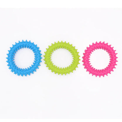 Small Dog Rubber Chew Toys - Bite Resistant Training & Teeth Cleaning - Bascora
