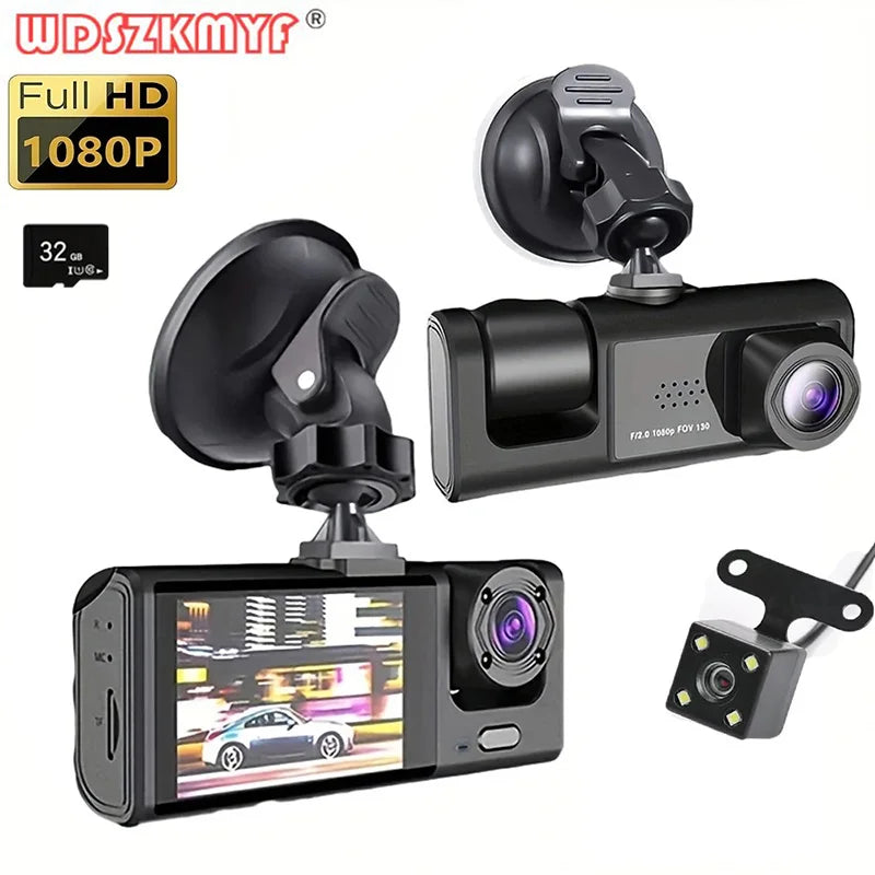 Caméra embarquée DVR 1080p avec 3 caméras | Vision nocturne | GPS