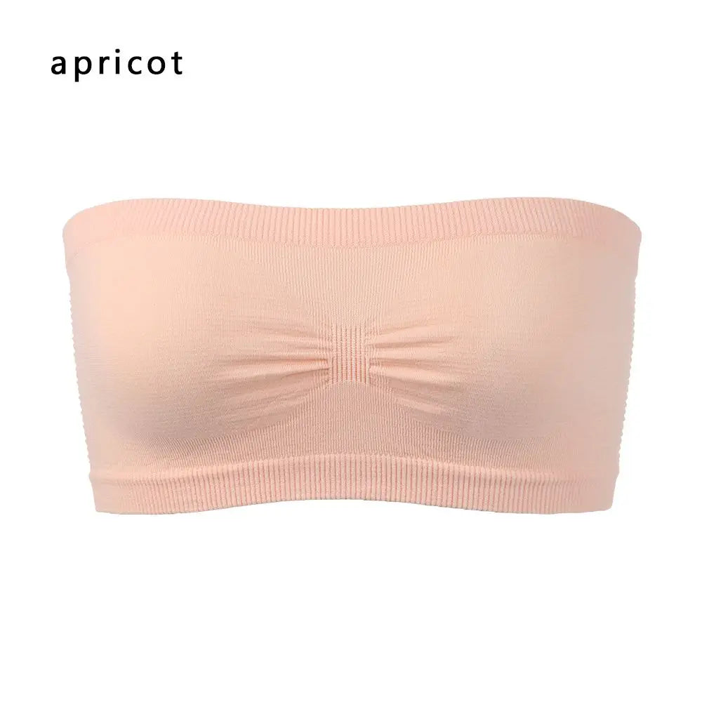 Women's High Elastic Sports Bra - Seamless Strapless Tube Top