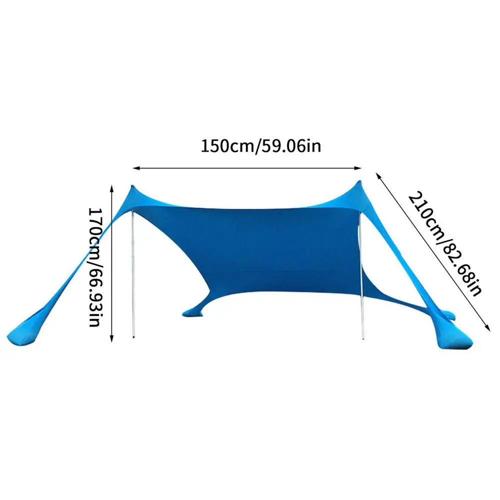 Toldo de playa - Tienda de sombra resistente al viento y con protección UPF50+