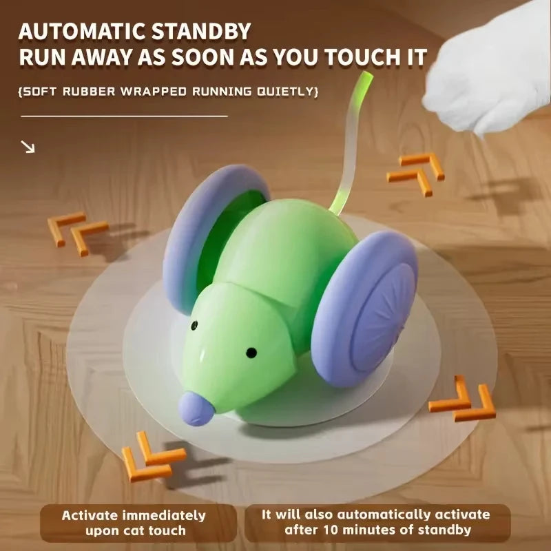 Juguete interactivo eléctrico para gatos con forma de ratón