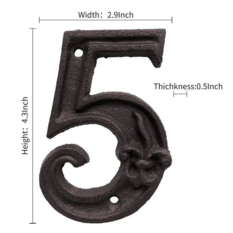 Cast Iron House Numbers - Antique Metal Address Plaque