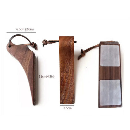 Wooden Bird Door Stopper - Handmade Decorative Door Wedge with Leather Cord - Bascora