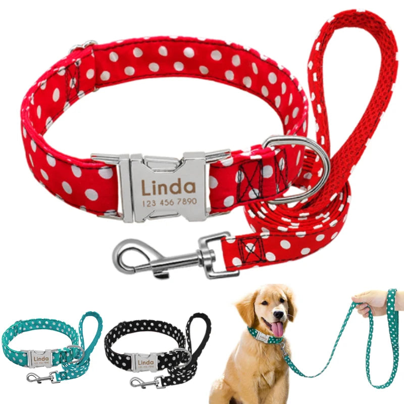 Collar de perro personalizado - Collar de nailon para mascotas con identificación grabada