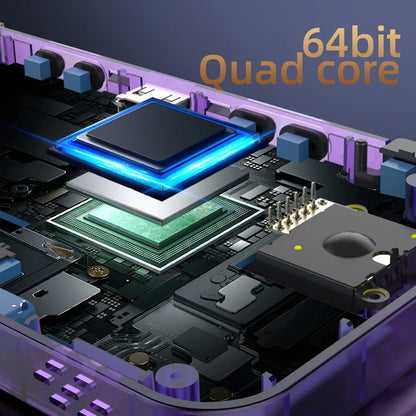 Close-up of a computer motherboard with a 64-bit quad-core processor.