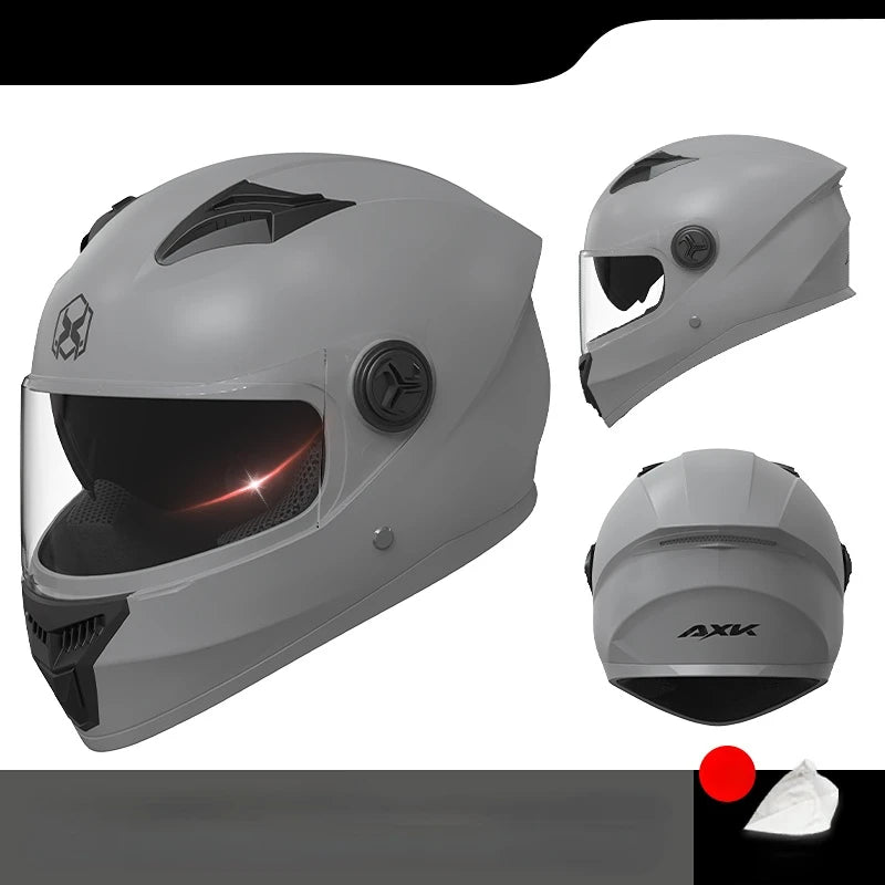Casco integral de moto de competición con doble visera