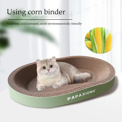 Cat Scratcher and Bed - Round Oval Design - Bascora