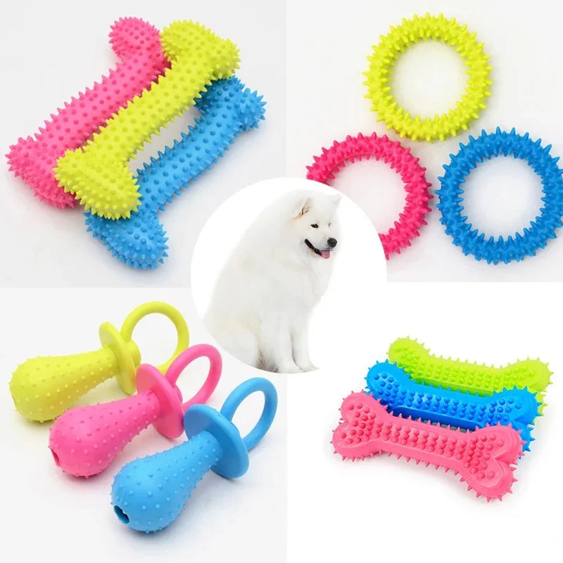 Jouets à mâcher en caoutchouc pour petits chiens - Résistants aux morsures, pour l'entraînement et le nettoyage des dents