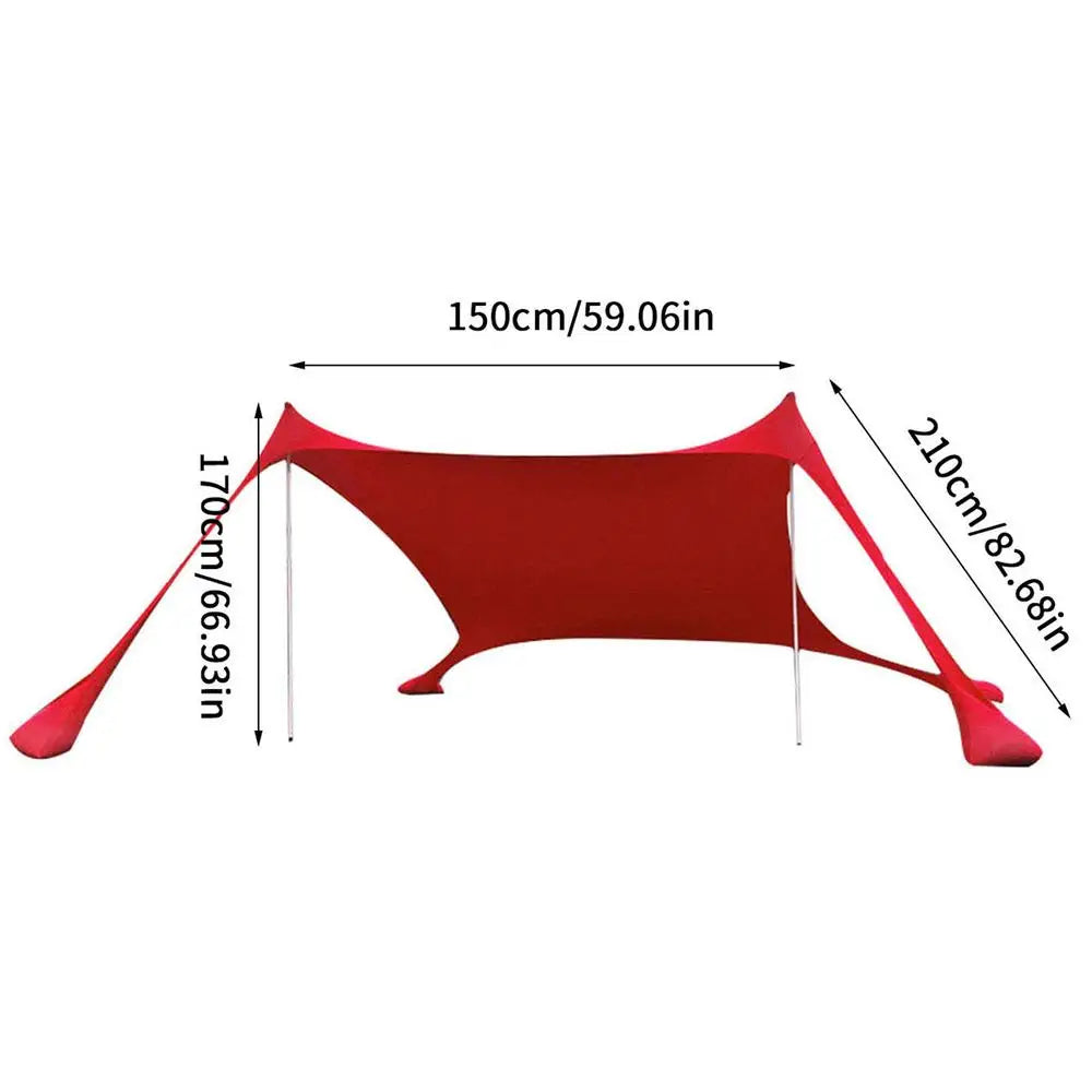 Toldo de playa - Tienda de sombra resistente al viento y con protección UPF50+