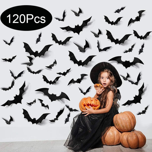 Halloween Bats Decorations - 3D PVC Wall Stickers