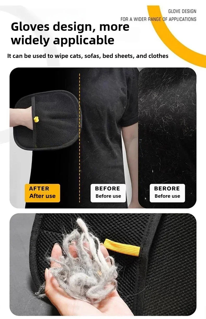Gants anti-poils pour animaux de compagnie – Outil de toilettage et de nettoyage antistatique
