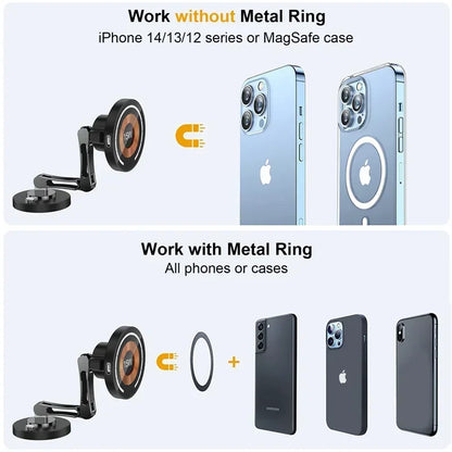 Magnetic Car Wireless Charger Stand - iPhone 15/14/13/12 Mount - Bascora