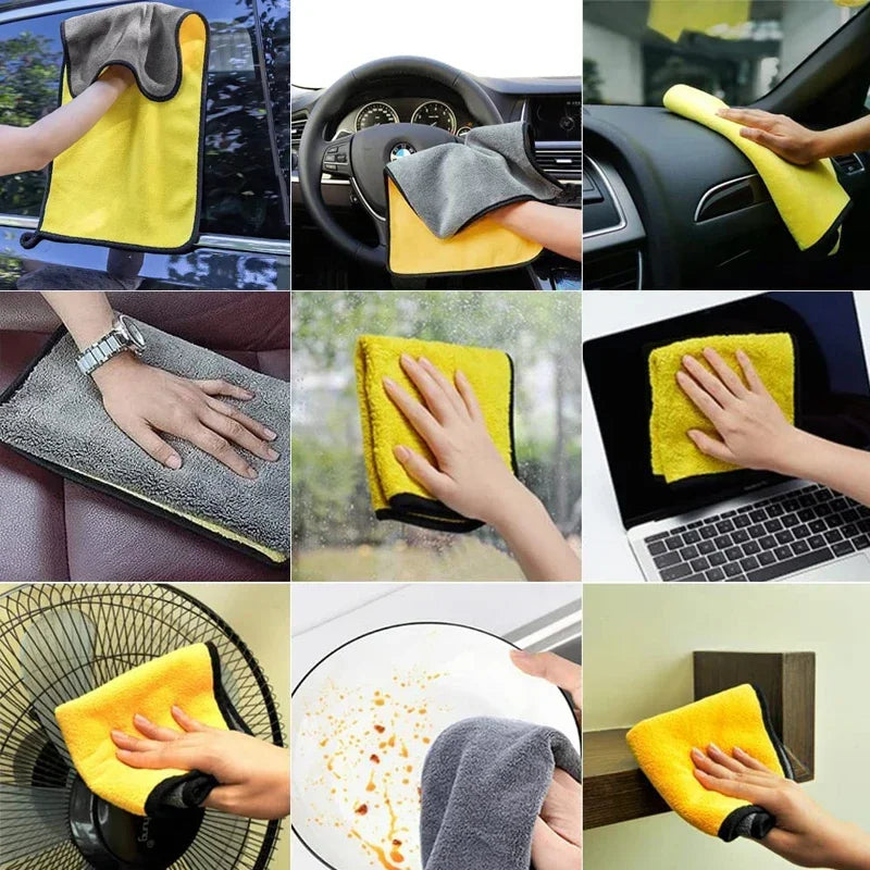 Microfiber Car Cleaning Towels - Auto Detailing & Household Cloths Set