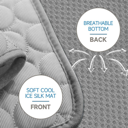 Ice Silk Pet Cooling Mat - Breathable Summer Blanket - Bascora