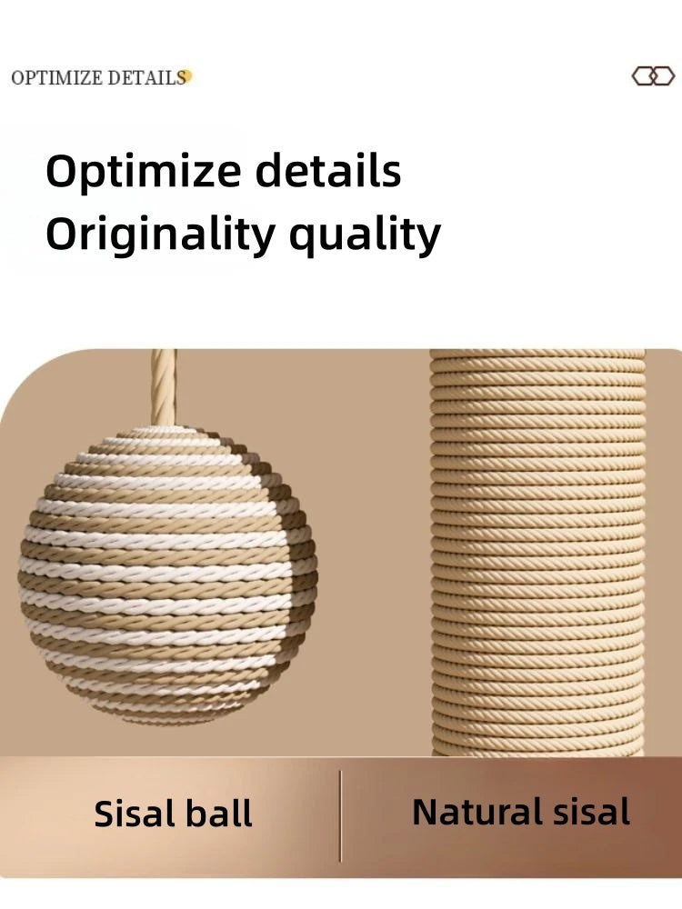 Plateau tournant en bois massif pour chat – Griffoir durable | Balles et bâtons