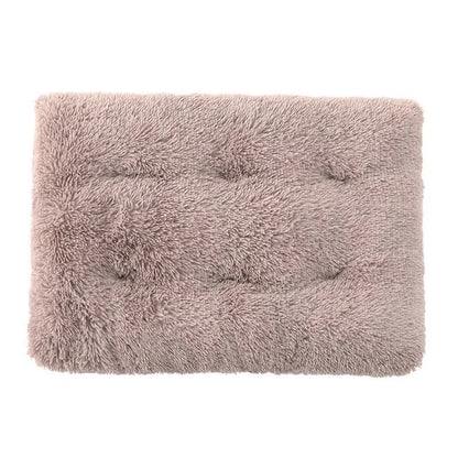 Thick Soft Pet Bed Mat - Square Plush Cushion for Dogs & Cats