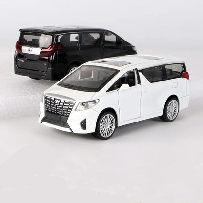 White toy van model on a white background