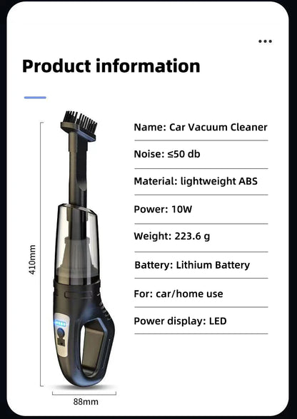 Car Multipurpose Vacuum Cleaner - Rechargeable Handheld - Bascora