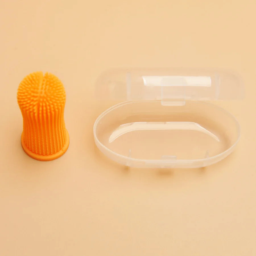 Brosse à dents pour animaux de compagnie - Poils en silicone pour chats et chiens