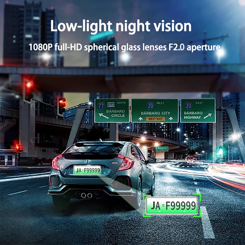 Caméra embarquée DVR 1080p avec 3 caméras | Vision nocturne | GPS