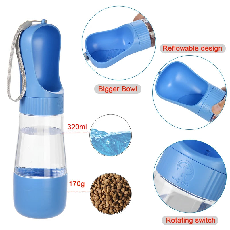 Portable Pet Water Bottle & Food Container