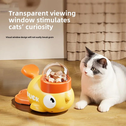 Pet Snack Feeder - Cartoon Duck Design Training Dispenser - Bascora