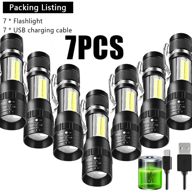 Mini lampe de poche rechargeable USB - Compacte et zoomable