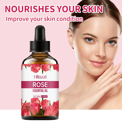 Rose Essential Oil - Face & Body Moisturizing Massage Treatment - Bascora