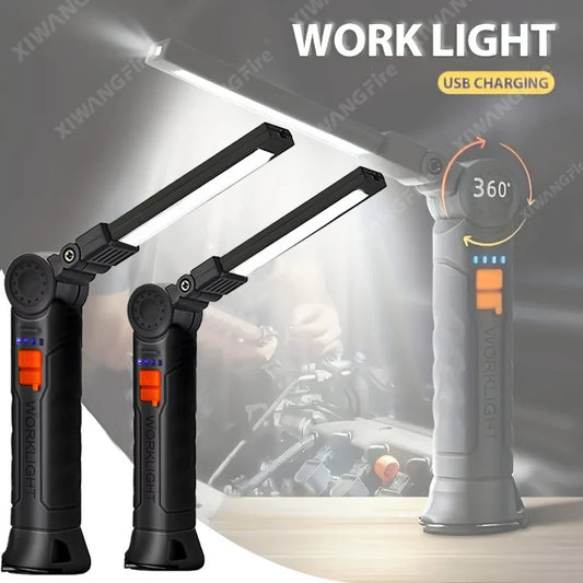 Rechargeable LED Flashlight - Waterproof Work Light with Magnet